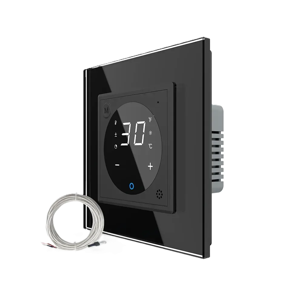 Терморегулятор (термостат) сенсорный программируемый чорный LIVOLO со стекляной рамкой VL-C701TM2-12